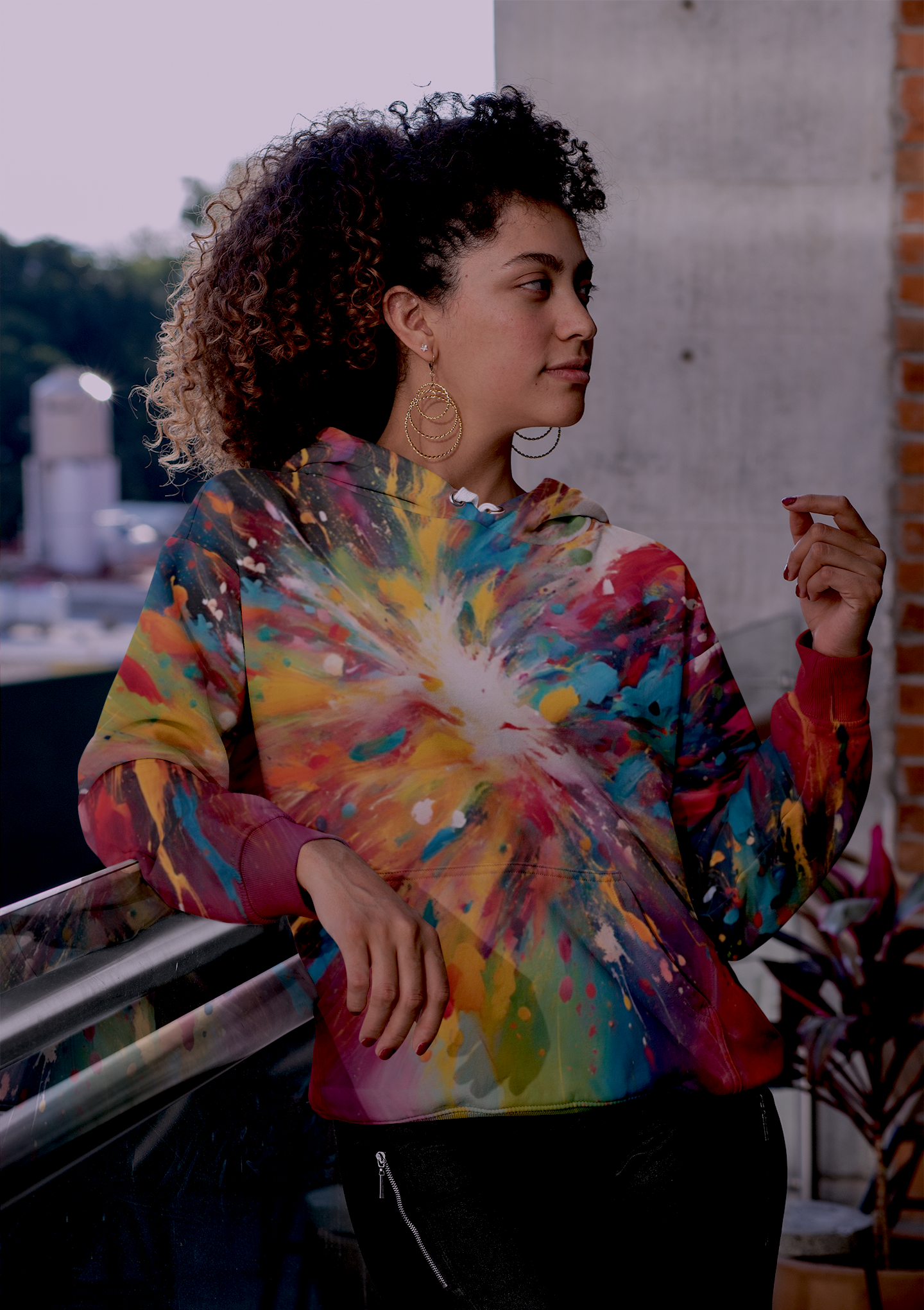 Harlem Vibes Unisex Abstract Expressionism Hoodie