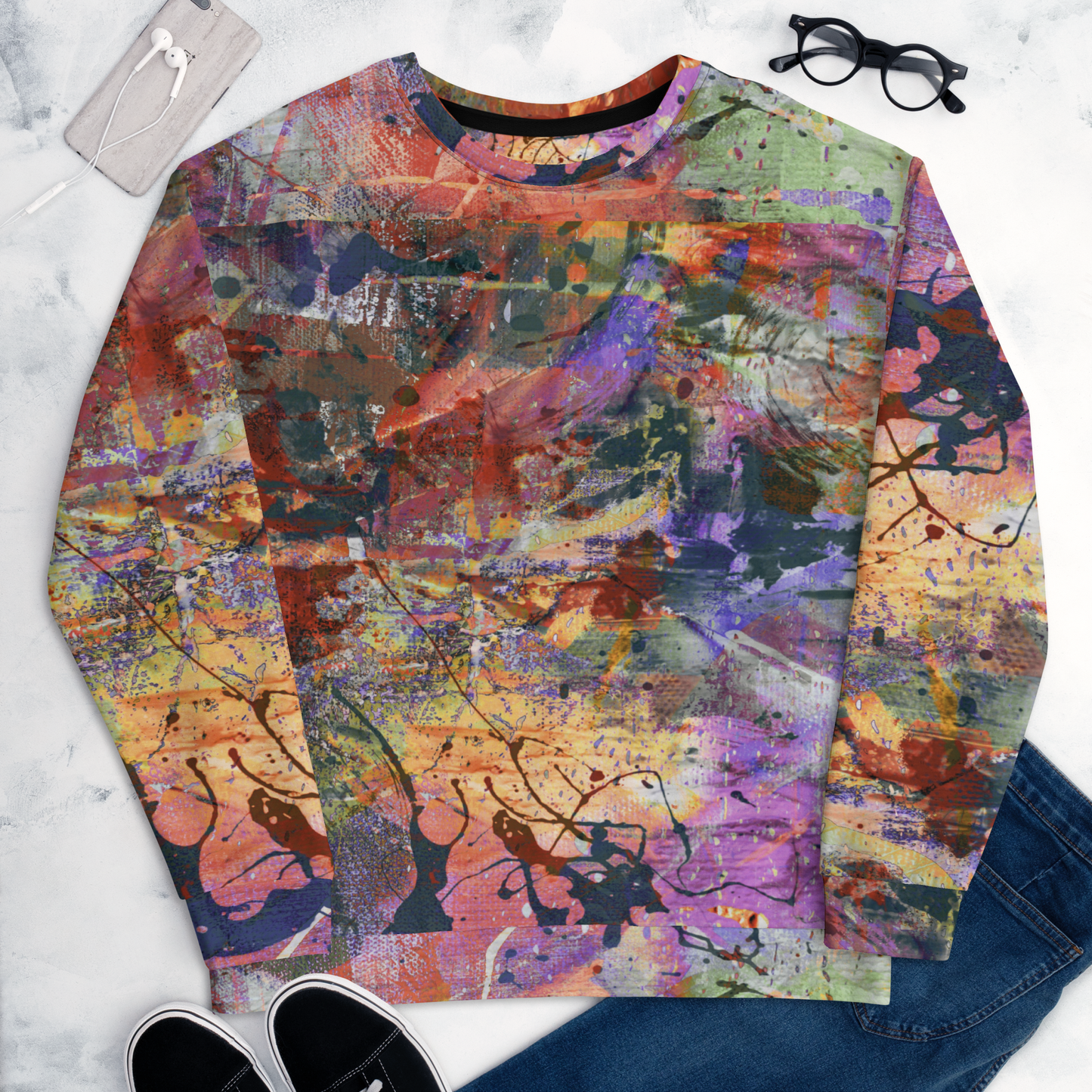 Radiant Roots Unisex Abstract Expressionism Sweatshirt