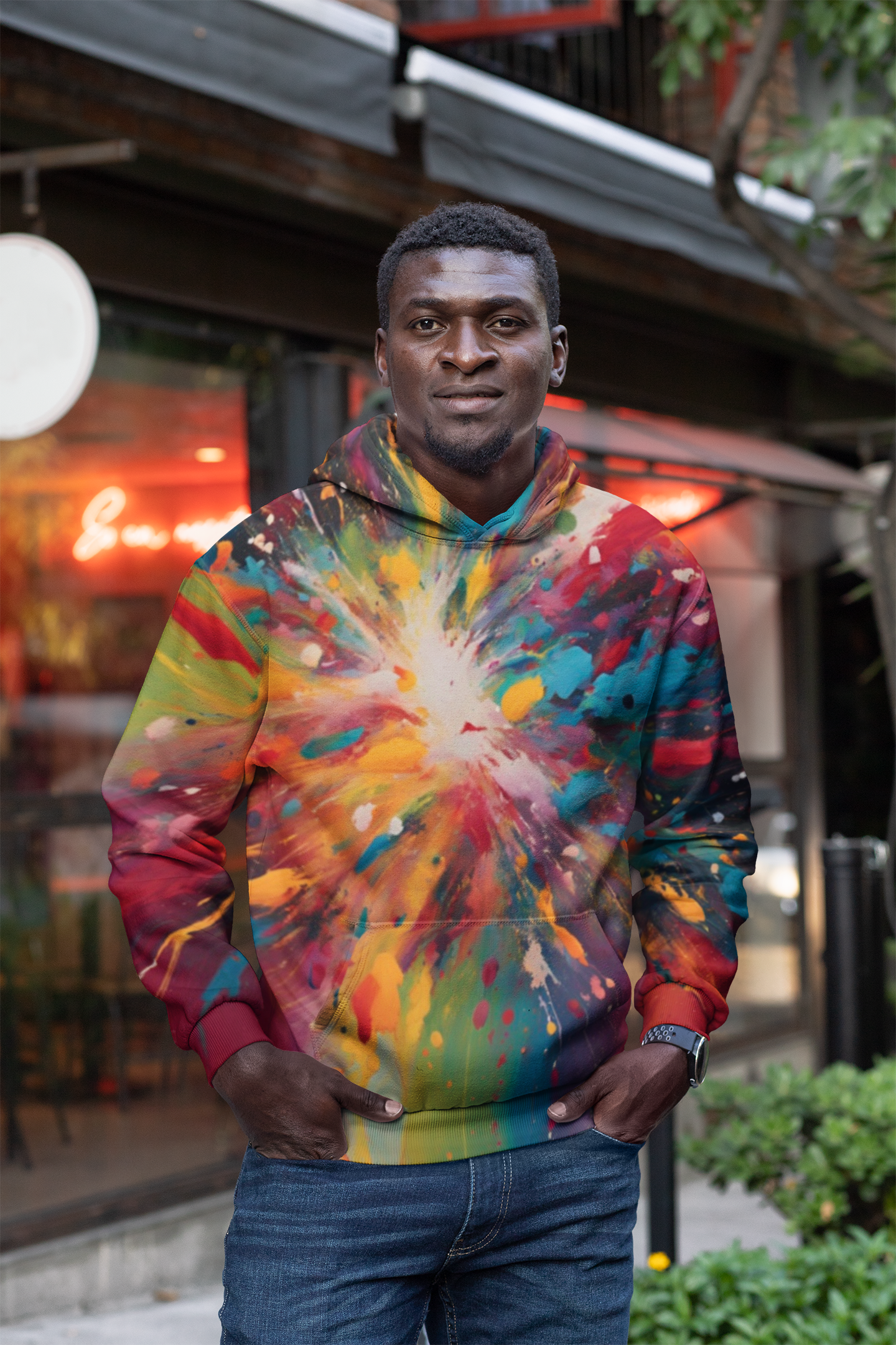 Harlem Vibes Unisex Abstract Expressionism Hoodie